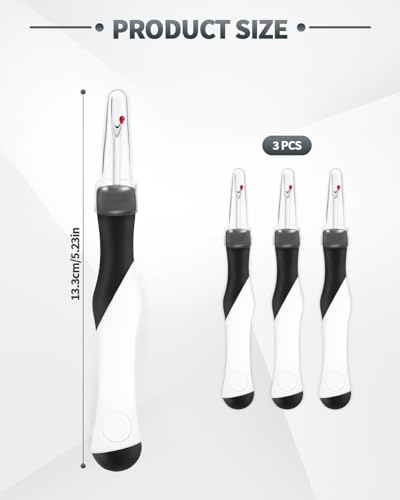 3 PCS Needle and Thread Seam Ripper, Rippers for Sewing and Thread,Remover Stitch Tool for Hand Sewing, Knitting, Cross Stitching, Embroidery and Thread Removal (Black with White) - color: 3 Black with White
