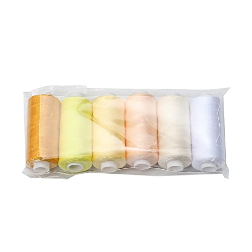 All Purpose Sewing Thread Set, 6 Colors Polyester Thread 400Yards Per Spool - color: Black Series