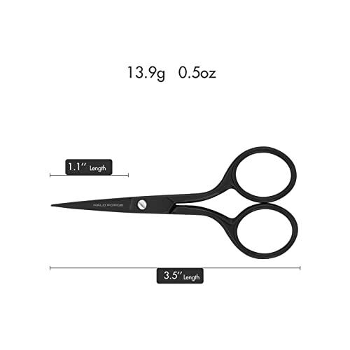 HALO FORGE Small Sharp Embroidery Scissors Stainless Steel 3.5" Black - style: 3.5" small embroidery scissors