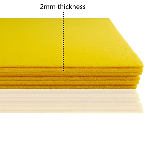 Jtnohx Stiff Felt, 2mm Thick Felt Sheets for Crafts, 8"x12" Hard Felt Fabric Squares 8Pcs for DIY Projects (Yellow) - color: Yellow