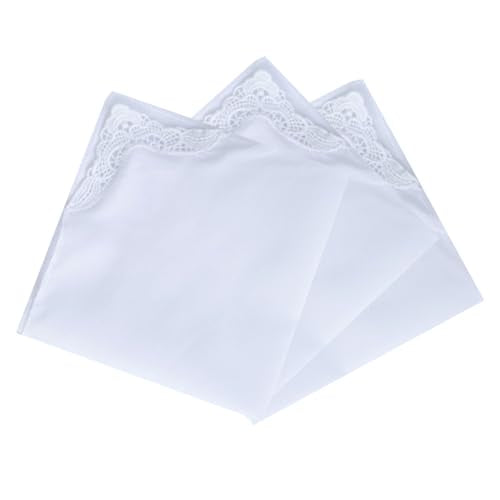 6 Pack of Ladies Embroidery Cotton Handkerchiefs Lace Wedding Hankies - color: F002