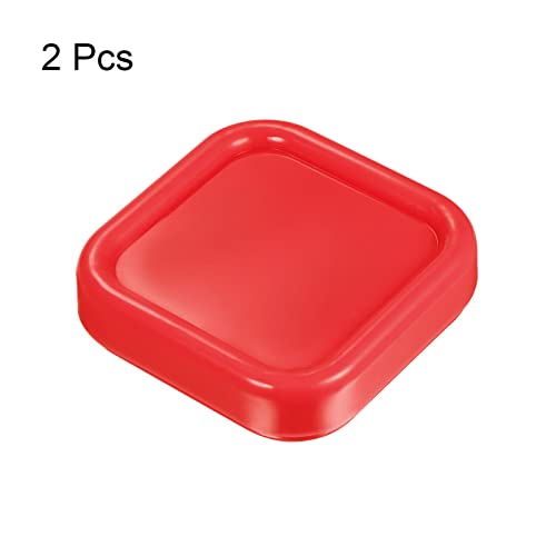 HARFINGTON 2pcs Magnetic Pin Cushion Square Plastic Magnetic Sewing Pin Holder Storage Case Needle Cushion Tool for Sewing DIY Projects, Red - color: Red