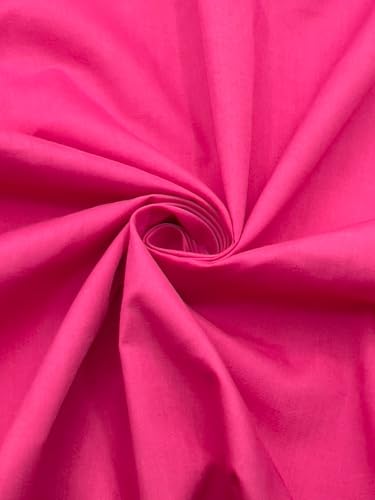 EOVEA - Cotton Polyester Fabric by The Yard – 60" Wide Broadcloth Fabric, Soft, Lightweight & Breathable Material for Lining, Curtains, Bedding, Skirts, Sewing Projects (Fuchsia,1 Yard) - color: Fuchsia, size: 1 Yard