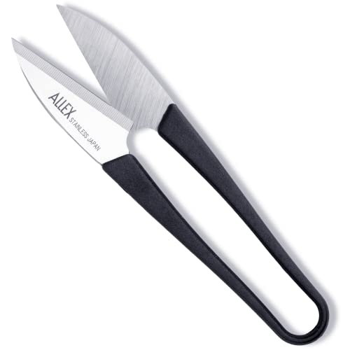ALLEX Japanese Thread Snips for Sewing and Embroidery 4.1" (Medium), Made in JAPAN, Spring Loaded Small Thread Snippers Scissors, Black - size: Medium