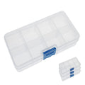 4 Pack 8 Grids Plastic Bead Organizer Box/Clear Crafts Thread Storage Containers with Removable Dividers (Free Letter Stickers)