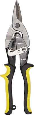 Amazon Basics Straight Cut Aviation Tin Snips, Metal Cutters with Safety Latch - size: 1-Piece Set (Straight)