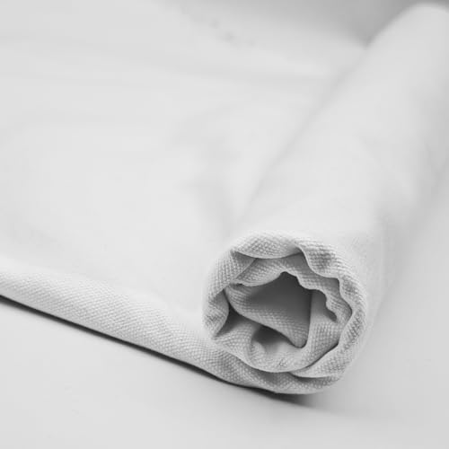 White Cotton Canvas Fabric by the Yard: 10oz Duck Fabric 59x180Inch for Sew