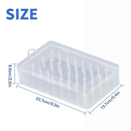 Threads Organizer Box | 42 Slots Thread Holders for Spools of Thread with Lid | Clear Spool Holder & Sewing Organizer | Plastic Organiser Box for Embroidery (not for Large Spools)