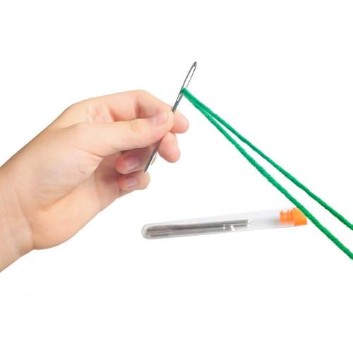 Large-Eye Blunt Needles, Hekisn Stainless Steel Yarn Knitting Needles, Sewing Needles, Crafting Knitting Weaving Stringing Needles,Perfect for Finishing Off Crochet Projects (9 Pcs) - size: 9 Pieces