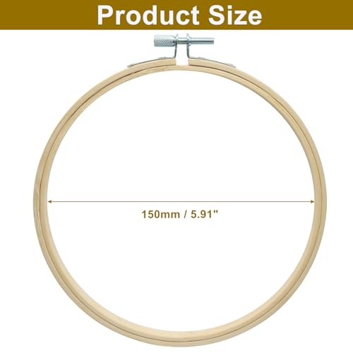 Unlorspy 6Pcs 6Inch Circle Embroidery Hoops - size: 6"