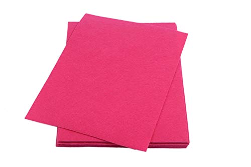 YYCRAFT Stiff Felt Sheets Thick Felt 9 Inch X 12 Inch - 12 Pcs Pack, Hot Pink - color: Hot Pink