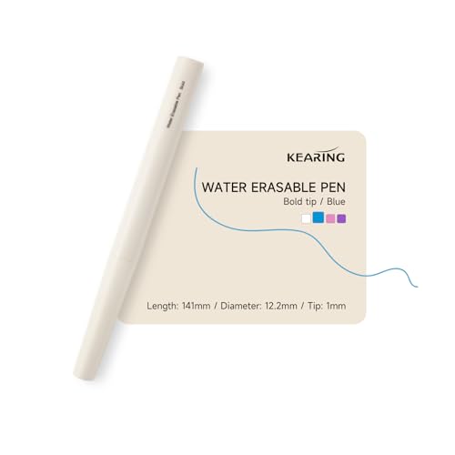 KEARING New Blue Water Erasable Fabric Pen - Disappearing Marker for Sewing - style: EWB10(Water-Blue)