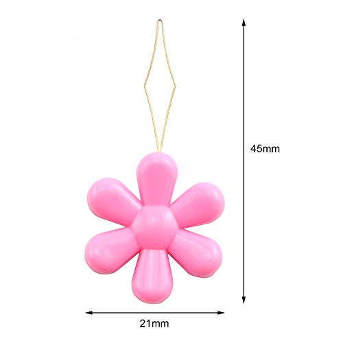 Needle Threaders 10PCS Assorted Colors Plastic Flower Head Wire Loop Needle Threaders for Hand Stitching