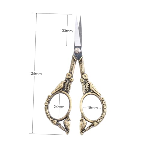minkissy Stainless Steel Bird Scissors 4.72 in Fine Tip Small Scissors for Eyebrow Beard Eyelash Trimming Embroidery Sewing Craft Home Use Cutter