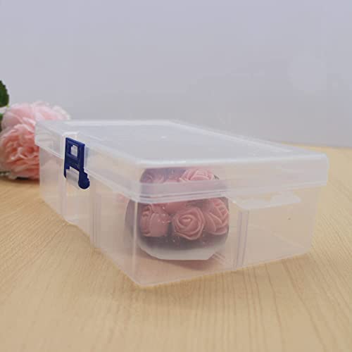 6Pack Clear Plastic Storage Boxes with Latch for Small Crafts - size: 6pcs Small Box