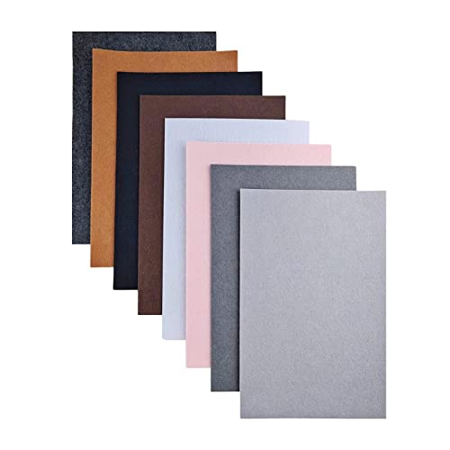 Jtnohx Stiff Felt, 2mm Thick Felt Sheets for Crafts, 8"x12" Hard Felt Fabric Squares 8Pcs for DIY Projects (Grey Brown Series) - color: Grey Brown Series