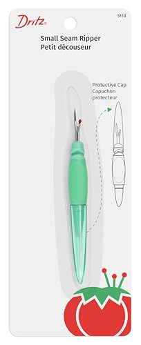 Dritz Ergonomic Design Small Seam Ripper (5110) - color: Green, size: 1-Pack, style: Small with Ergonomic Design and Safety Cap