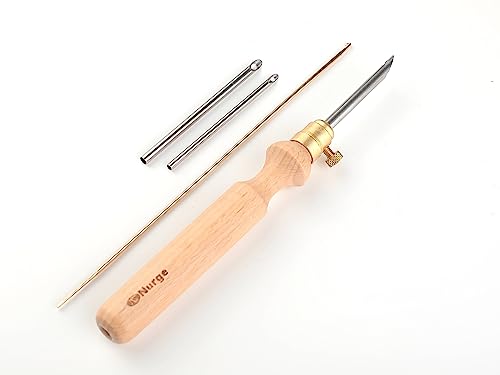 Nurge Premium Quality Punch Needle Kit, 3mm-4mm-5mm Metal Tubes and Wooden Handle Punch Needle Kits for Adult Beginner, Embroidery Weaving Tools for Thread - color: Big Punch Needle