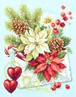 Wizardi Counted Cross-Stitch Kit Merry Christmas! 100-241 Magic Needle. Painted Needle Punch Kits for Adults - color: Merry Christmas!