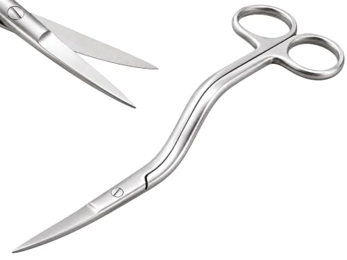 Bent Handle Curved Embroidery Scissors, 6-Inch Stainless Steel Applique Shears for Machine Embroidery, Sewing, Quilting, Fabric Trimming and Craft Projects by Artman