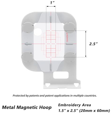 Sew Tech Magnetic Embroidery Hoop for Brother, 1x2.5in 20x60mm Round SA442 - color: 1"×2.5"-SA442M