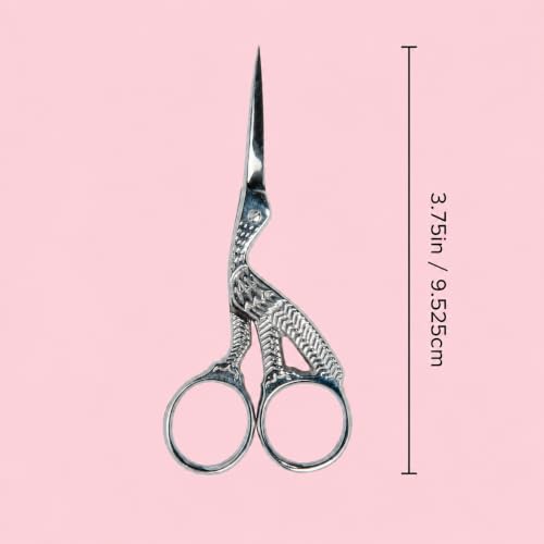 Diane Stainless Steel Stork Eyebrow Scissors, Precision Facial Hair & Brow Trimming Scissors for Women & Men, Sharp Ergonomic Beauty Grooming Scissors for Eyebrows, Mustache & Stray Hair Shears, 3.75"