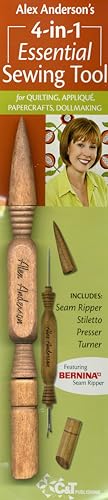 Alex Anderson's 4-in-1 Essential Sewing Tool: Includes Seam Ripper, Stiletto, Presser, Turner