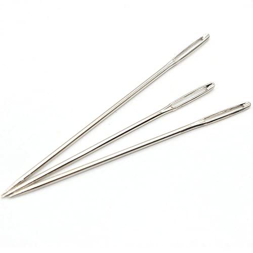 Tapestry Needles Five Sizes 14, 16, 18, 20, 24 - Large Eye Blunt Needles 28 Pcs、Stitch Removal Tool、Thimble、Threader for Cross Stich and More (Silver-28pcs)