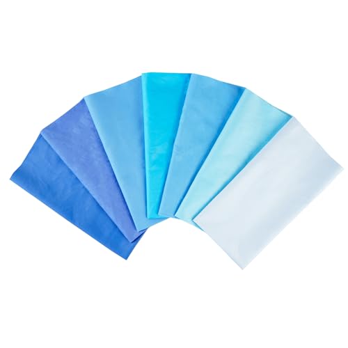 7PCS Solid Color Cotton Fabric Squares 20" x 20" Fat Quarter Fabric Bundles Craft Fabric for Patchwork Sewing Quilting Crafting DIY (Blue) - color: Blue