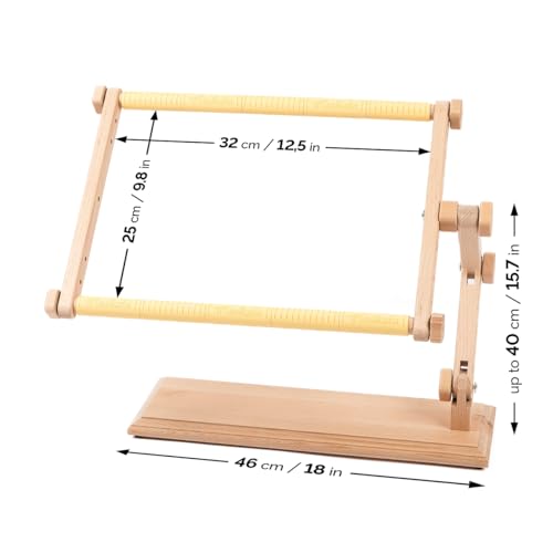 Needlework Table Hands-Free Stand Penguin with Adjustable Frame Tapestry Cross Stitch Embroidery Frame Holder (Beige, 25x32 cm (9.8" х 12.5")) - size: 25x32 cm (9.8" х 12.5")