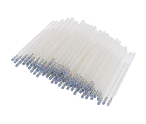 100 Pcs Heat Erasable Fabric Refills Patchwork Marking Pens High Temperature Disappearing Ink Fabric Markers for Embroidery Cross Stitch Handicarft Needlework Tailors Sewing Quilting and Dressmaking - color: White
