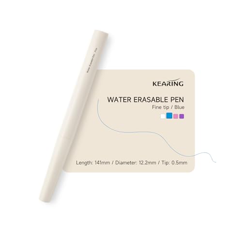KEARING New Blue Water Erasable Fabric Pen for Sewing - Fine Tip 0.5mm - style: EWB05(Water-Blue-0.5mm)