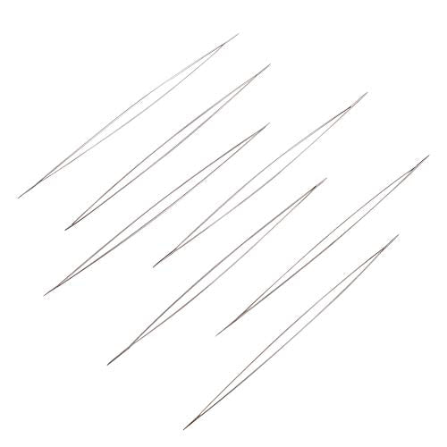 Craftdady 10Pcs Big Eye Beading Needles 2.24-Inch Stainless Steel Collapsible Embroidery Sewing Needles for Jewelry Making - color: Stainless Steel Color, 2.24"
