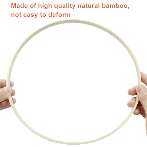 Hitefu 10 Inch Bamboo Floral Hoop Rings, 6 Packs (26cm) - style: 10 (26 cm)