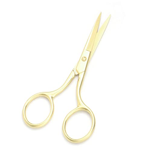 Multicolor Professional Grooming Scissors for Facial Hair Removal - color: Gold