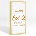 6x12 Aluminum Metal Picture Frame,Tempered Glass Gold Photo Frame 6x12 for Family Photo,Posters,Art,Document to Wall Mount Horizontally or Vertically - size: 6x12