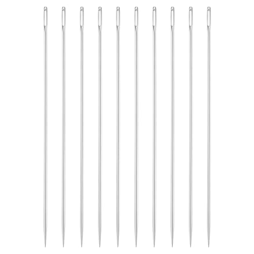 uxcell 20Pcs Large Eye Needle, 2.6" 1.05mm High Carbon Iron Embroidery Thread Needle Sewing Big Eye Needle Knitting Needles for Hand Sewing Art Crafts, Silver - size: 1.05x66mm