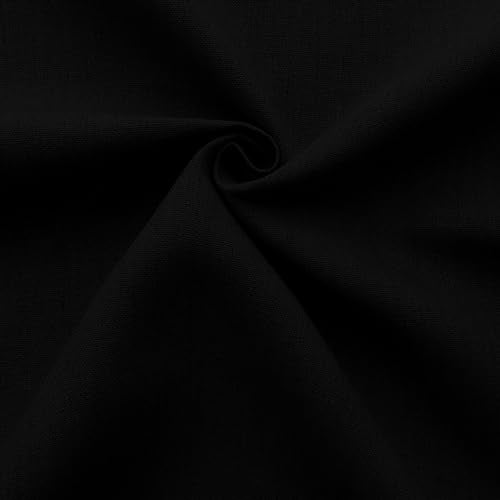 Barcelonetta | Linen Fabric | Natural Linen Cloth | Embroidery, Sewing | Soft, Breathable | 55" Wide | 70% Linen, 30% Rayon | Hemp, Jute, Needlework, Lining (Black, 1 Yard) - color: Black, size: 1 Yard