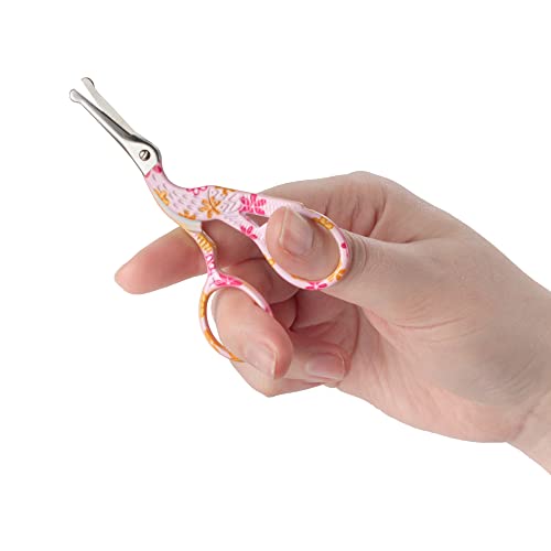 JubileeYarn TSA Compliant Rounded Embroidery Craft Stainless Steel Stork Scissors - Small Pink - 1 Unit - color: Small Stork Pink, size: 1 Unit