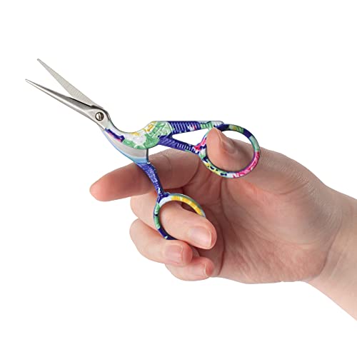 JubileeYarn Pointed Tip Embroidery Craft Stainless Steel Stork Scissors - Blue - 1 Unit - color: Stork Blue, size: 1 Unit