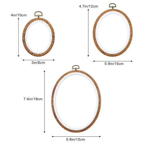 Faylapa 4, 6, 7inch, 6Pcs Oval Embroidery Hoops Set - size: 6pcs Oval