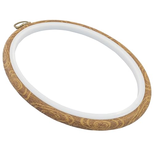 Marvexi 5Pcs Oval Embroidery Hoops 5.3"x6.9" Vintage Cute Faux Wood - style: 5.3" x 6.9"