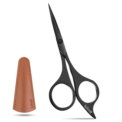 Pro Beard Scissors, 4.9", Stainless Steel, Pointed, Black - color: Black