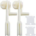 DGZZI 2PCS Plastic Spool Winder Beige Hand Wool Quick Winder Hand Crank Thread Wrap Tunnel Tool Plastic Spool for Cross Stitch Embroidery Sewing DIY Crafts