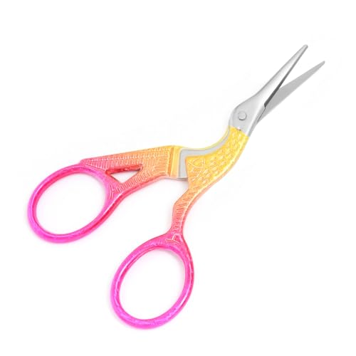 3.6" Sewing Embroidery Scissors with Artificial Leather Cover(Golden Rose) - color: Golden Rose
