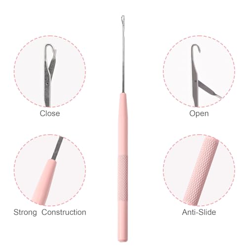 NEWISHTOOL Stainless Steel Hair Extension Loop Tool Kit Beads Device Tool - color: Pink