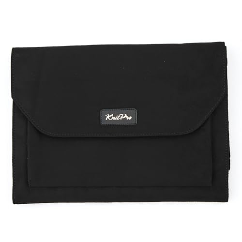 KnitPro Coal Collection Double Pointed Needle Case - 8.5"x 6.9" x 0.5" - color: Black