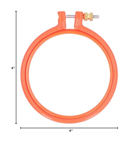 GLOGLOW 4in Cross Stitch Embroidery Circle, Plastic Embroidery Hoops - size: 4in