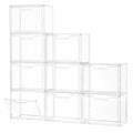 Freebat Stackable Storage Organizers, Clear Acrylic Display Case, 9-Pack Acrylic Boxes with Lids, Clear Storage Containers Storage for Handbags, Collectibles & Figures - size: 9pack