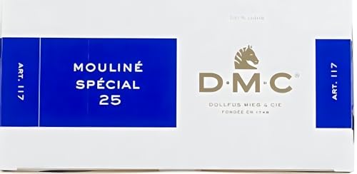 DMC Embroidery Floss Mouline Special Black (310), Cream(712), White(Blanc) -3 Colors Thread Bundle with DMC Embroidery Hand Needles 3-9, INCELER Supplies